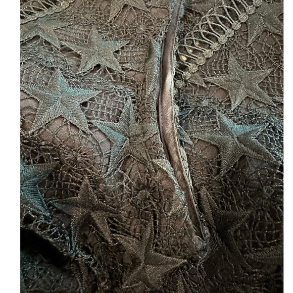 SAM EDELMAN Black Star Lace Mesh Sheath Mini Dress WOmen's Size 4 Cut Out - Picture 8 of 9